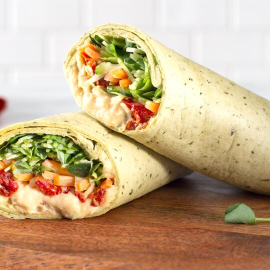 Hummus and SunDried Tomato Spinach Tortilla Wrap Dempster's